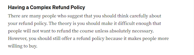 refund for online e-learning course