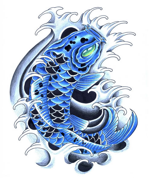 The blue Koi tattoo is associated with a male dominant nature
