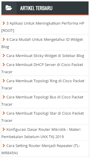 Cara Membuat Recent Post di Blogspot