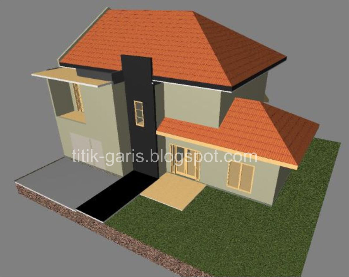 Desain Rumah 2 Lantai di Atas Lahan Persegi 160 m2 (12,5x12,5m 