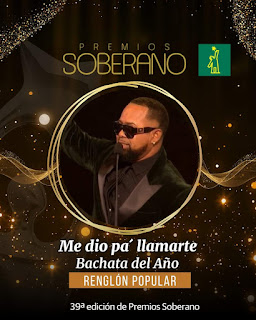 Orgullo de Vicente Noble ALLENDY gana Sobreno en "Bachata del año"