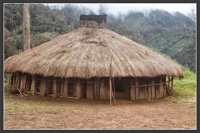 Gambar rumah honai melingkar di Papua