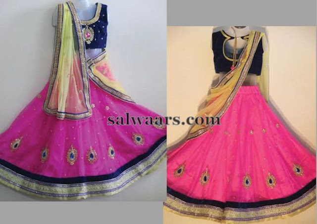 Pink Half Saree Available For Kids