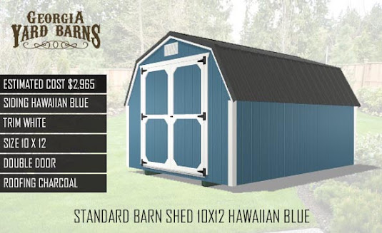 Standard Barn Shed 10 X 12 Hawaiian - Blue