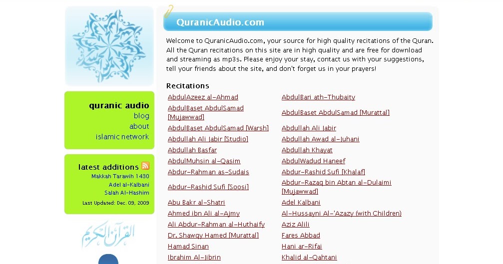 QuranicAudio.com: Laman Muat Turun Audio Al-Quran