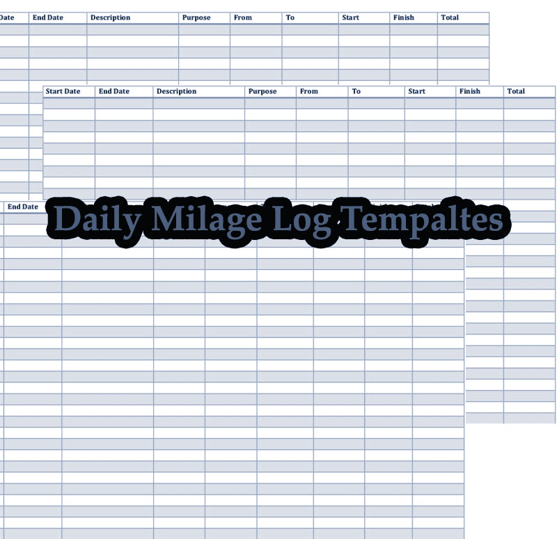 Printable Millage log templates for small company