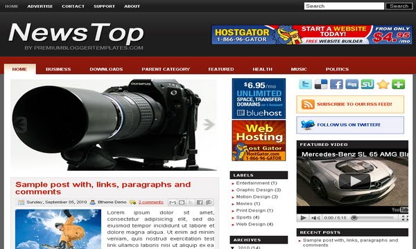 NewsTop Blogger Template