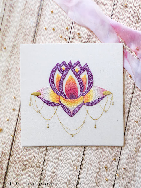 Boho hand embroidery pattern