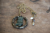 Perched Jade Owl Necklace by hotGlued