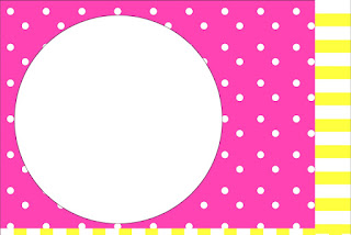 Pink and Yellow Free Printable Invitations, Labels or Cards.