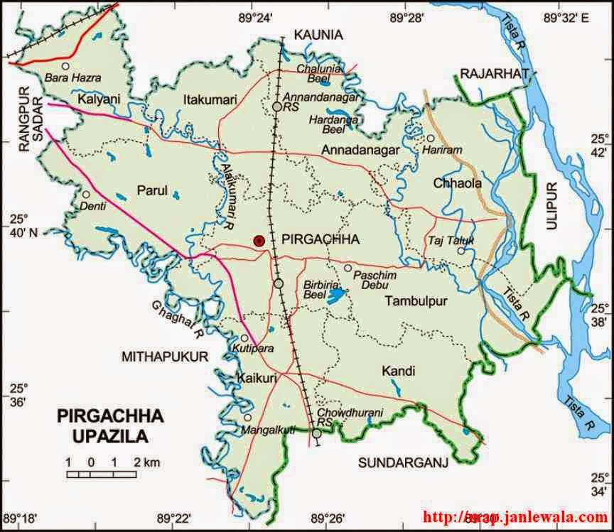 pirgachha upazila map of bangladesh