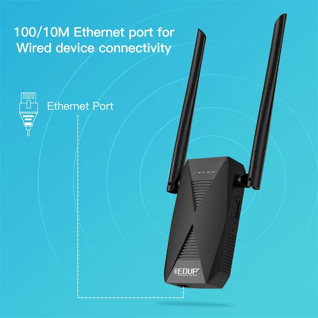 EDUP 1200M WiFi Repeater Dual Band 2.4G&5GHz WiFi Extender Wireless 802.11AC Router Signal Booster for home Wlan Port Amplifier