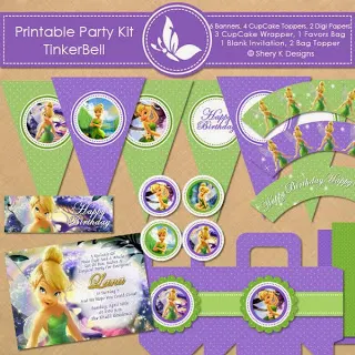 Completo Kit de Tinkerbell o Campanilla para Imprimir Gratis. 