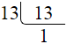 Prime factorization of 13 by division method.