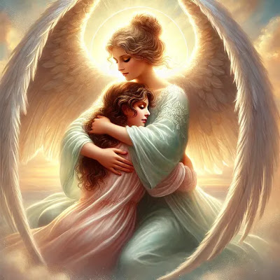 A protective angel embracing Taurus, reminding them that they are loved, supported, and on the right path