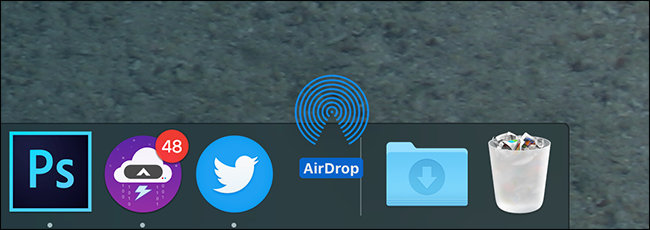 app "AirDrop" sul Dock