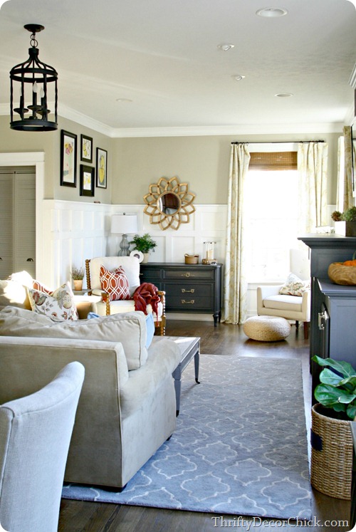 family room with board and batten