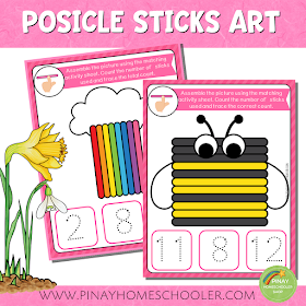 SPRING THEMED POPSICLE STICKS ART