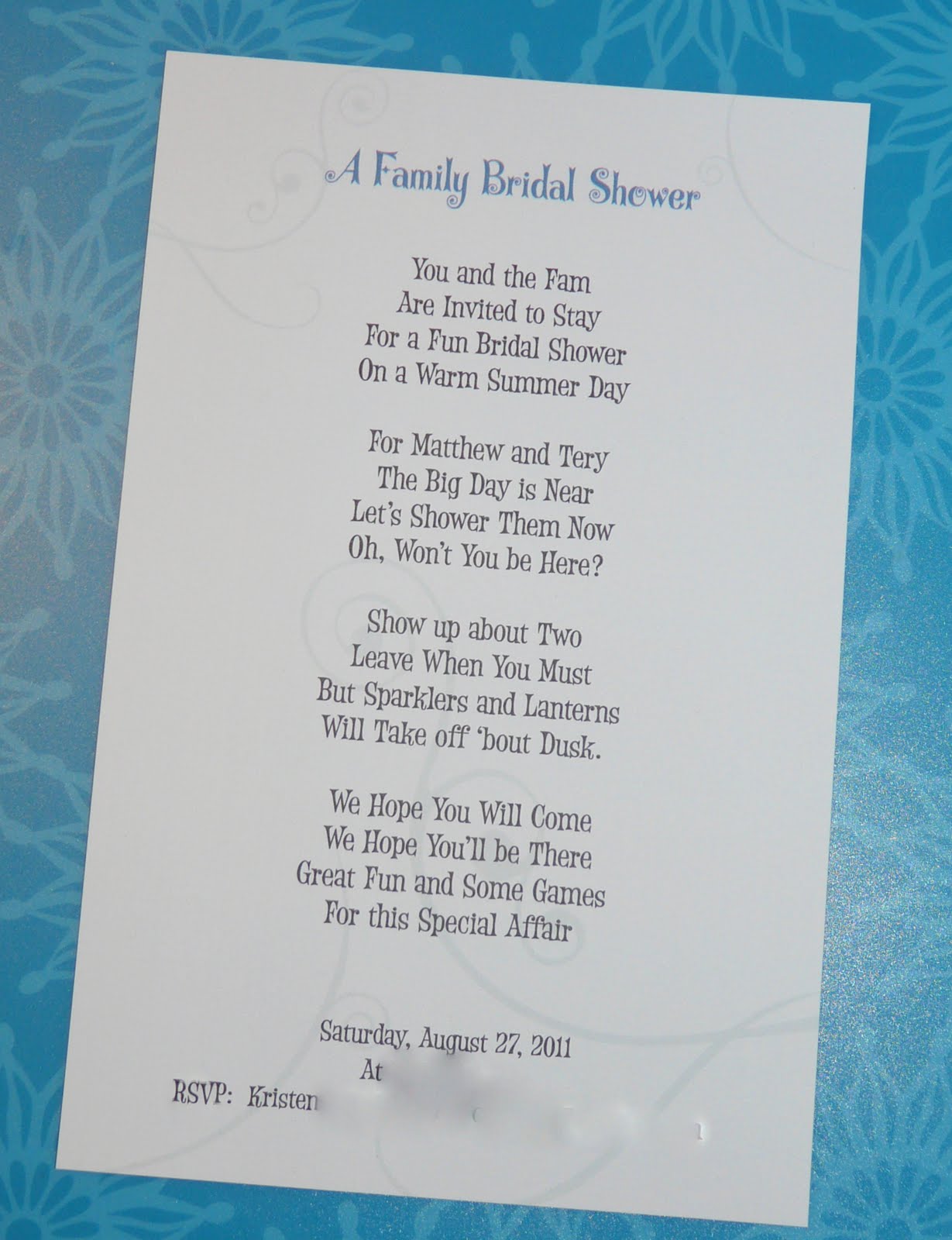 Writing a Bridal Shower Invitation Poem | Celebrate Every Day With Me