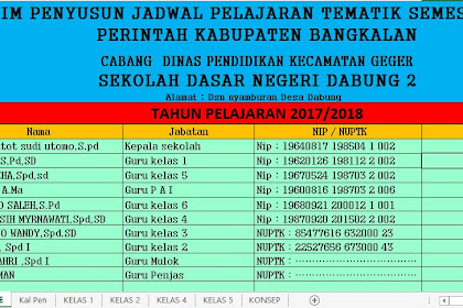 Aplikasi Jadwal Pelajaran Kurikulum 2013 Format Excel