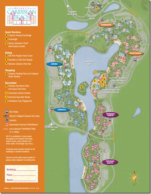 caribbean beach resort map