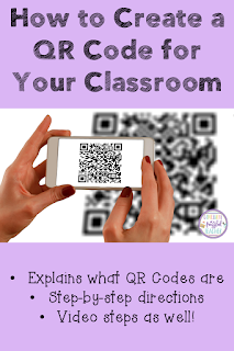 QR Codes can be used in a variety of ways in the classroom. In this blog post, teachers can first learn what they are and then how to create them in their classrooms. Learn to make QR Codes to document data or create learning centers for students. The possibilities are endless...once you know how to create them! This post also has a step-by-step video to show teachers how to make a QR Code. #confessionsofafrazzledteacher #teachers #technologytips