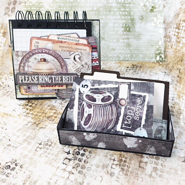 Ciao Bella Paper Enigma Collection - Top Secret Desk Tidy bu Lou Sims - Full tutorial