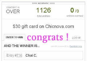 chicnova winner, fashion and cookies