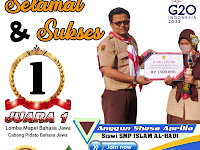 Selamat dan Sukses! Juara 1 Lomba Pidato Bahasa Jawa SMP Tingkat Kabupaten Sukoharjo