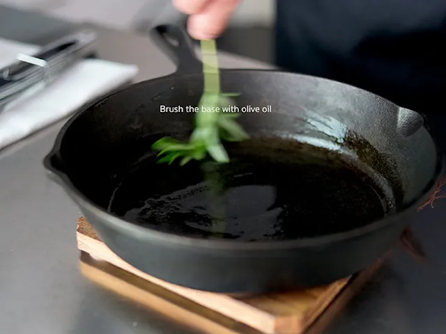 Brush with olive oil.