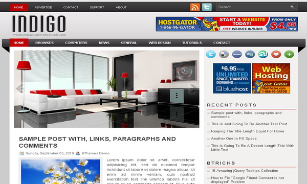 Indigo Blogger Template