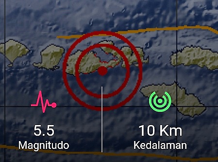 Gempa 5.5 SR Guncang Selatan Sumbawa Lombok