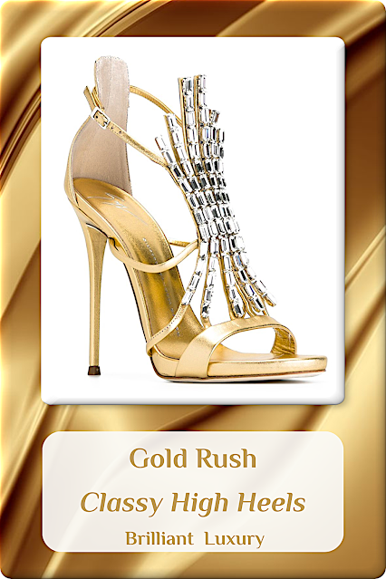 ♦Gold Rush Classy High Heels For Special Occasions #shoes #highheels #accessories #designer #brilliantluxury