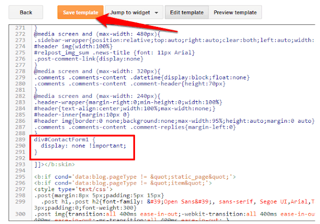 Contact Form Code Blogger