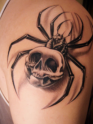 tattoo abstract Skull Spider 3D Tattoos