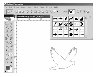 Cara Menggunakan dan Kegunaan/fungsi dari  Custom Shape Tool Pada Adobe Photoshop