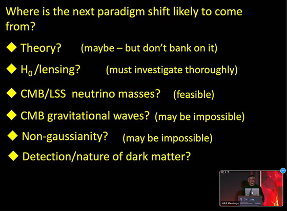 Where the next paradigm shift is likely to come from (Source: G. Efstathiou, AAS241)