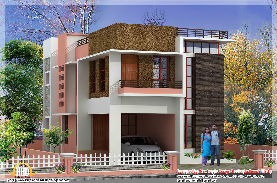 Modern home elevation with plan - 1850 Sq.Ft. - Kerala home design ...