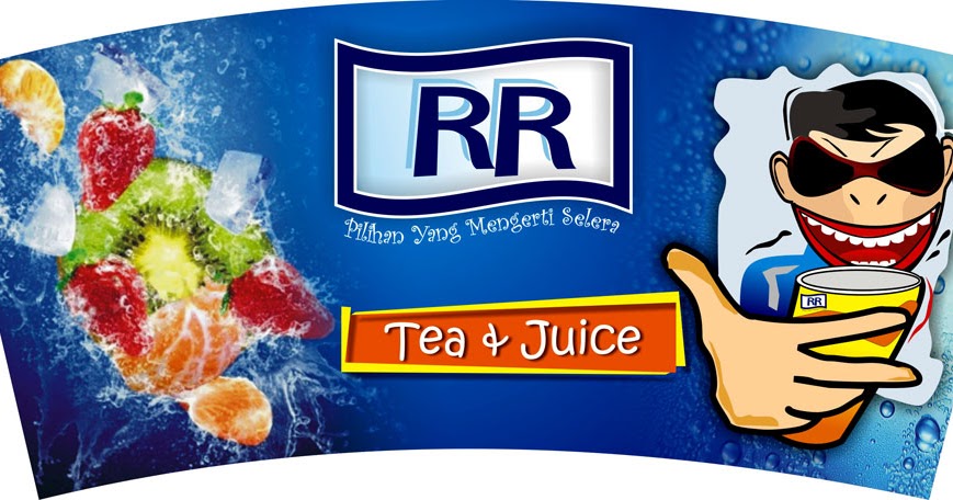 Desain Label 2 Kemasan Gelas RR Tea & Juice  desain 