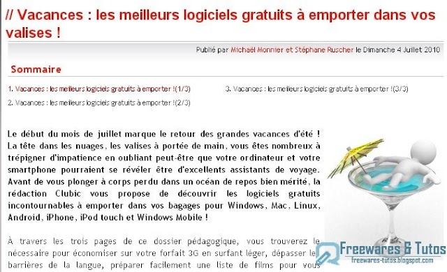 Le site du jour : les meilleurs logiciels gratuits pour les vacances