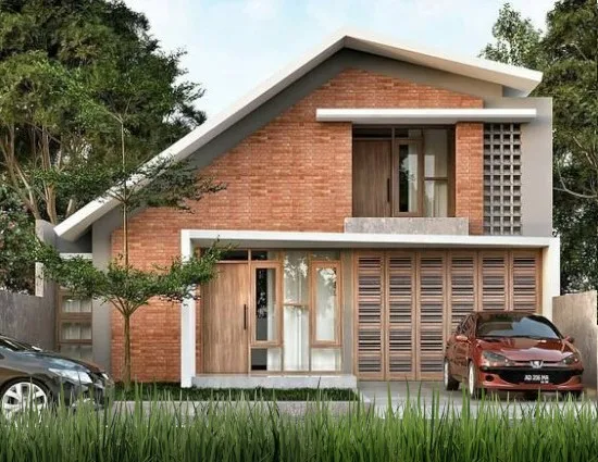 foto inspiratif rumah bata merah minimalis modern