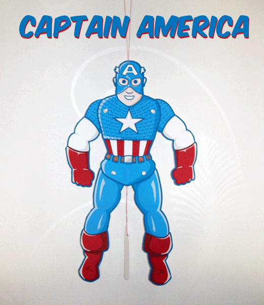 Captain America Free Printable Jumping Jack Toy.