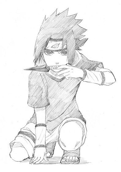 Como Dibujar a Sasuke del Anime Naruto [ Paso a Paso ]