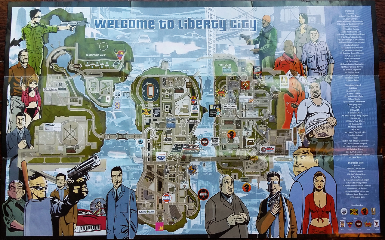 Grand Theft Auto III Hidden Packages Map: Portland Map for