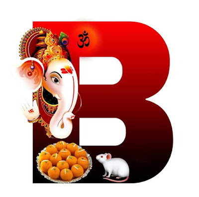 B Alphabet with Lord Ganesha Image