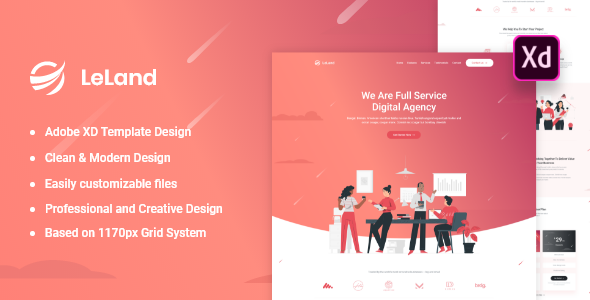 Business Adobe XD Landing Page Template 