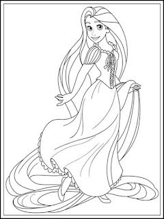 Desenhos Disney Tangled Rapunzel para Colorir
