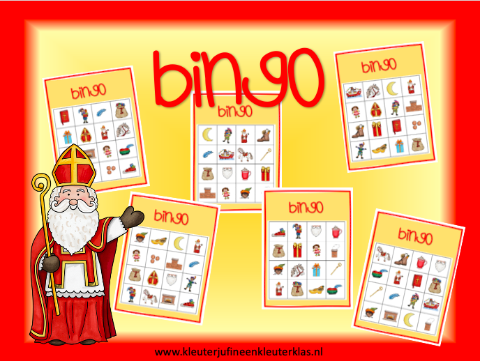 Kleuterjuf in kleuterklas: Plaatjes bingo | Thema SINTERKLAAS