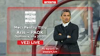 Aris - PAOK, meciul de fotbal decisiv pentru titlul din Superliga Greciei, va fi transmis în direct pe AntenaPLAY