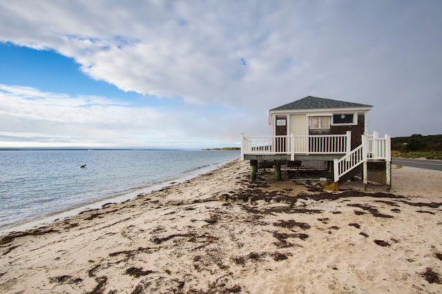 Strada costiera verso Woods Hole-Cape Cod